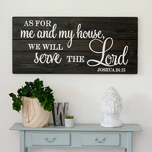 LenRag05 Serve The Lord Sign As For Me And My House Wood Sign Scripture Sign Bible Verse Sign Christian Wall Art Wedding Gift Entry Sign