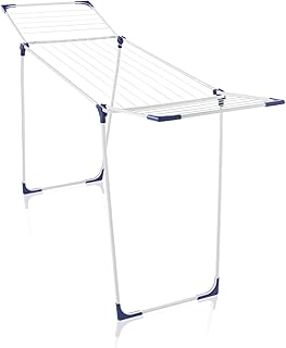 Leifheit Standtrockner Classic 180 Solid standfester Wäscheständer, 18m Trockenlänge für 2 Waschmaschinenladungen, für drinnen und draußen, mit Flügeln für lange Wäsche, platzsparender Wäschetrockner