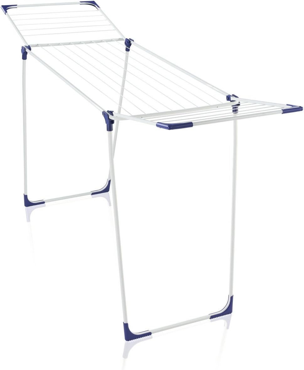 Leifheit Standtrockner Classic 180 Solid standfester Wäscheständer, 18m Trockenlänge für 2 Waschmaschinenladungen, für drinnen und draußen, mit Flügeln für lange Wäsche, platzsparender Wäschetrockner