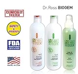 Dr ROSS' BIOGEM Clinically Tested Hair Loss COMPLETE Hair Care Set: Shampoo, Conditioner & Treatment For Oily Hair - 2 x 355ml, 1 x 235ml/ SAFE & EFFECTIVE ! 100% Stopped Balding & 97% Noticed Increasing Hair Volume in Clinical Trials(12 weeks, 29 subjects) by an FDA-registered Lab in USA. No Minoxidil(drug), No Paraben. pH balanced revitalizing active organic formula. Made with organic plants extract.