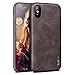 X-level iPhone X case, [Vintage Series] Premium PU Leather Slim Fit Ultra Light Soft Touch Protective Mobile Cell Phone Case Back Cover for Apple iPhone X/iPhone 10 (2017) - Coffee