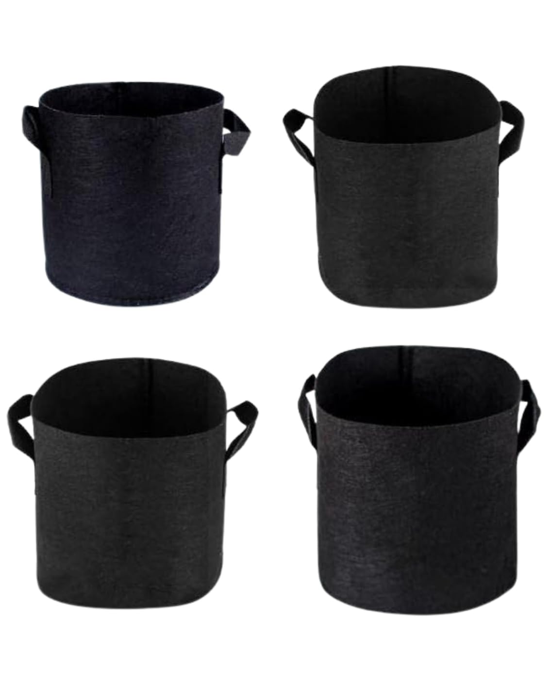 Syed Haider Limited 4 Packs, 7 Gallon Black Garden Planting Grown bags Premium Breathable fabric with handles.