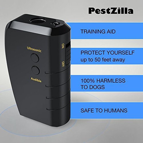 PestZilla Handheld Dog Repellent and Trainer + LED Flashlight / Pocketsize Ultrasonic Dog Deterrent and Bark Stopper + Dog Trainer Device [UPGRADED VERSION] - Thumbnail 2