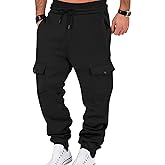 TAFLE Mens Fleece Lined Sweatpants Warm Winter Athletic Jogger Pants with 6 Pockets Drawstring Outdoor Trousers