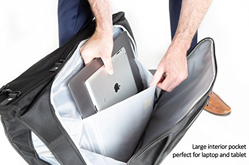 Best Garment Bag - Black Carry On Suit Bag Dress Bag for Travel & Business Trips -w/Hanging Hook & Shoulder Strap- for Men and Women - Folding Wardrobe Carrier Luggage by Golden State Ink