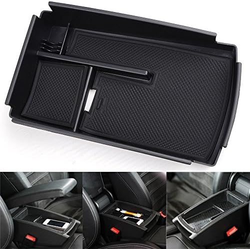 Yahhand Auto Black Armrest Center Console Secondary Storage Box Tray Utility Volkswagen Passat CC
