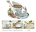 Elegant Handpainted Collectable Fine Arts China Porcelain Tea Cup and Saucer Coffee Cup Peacock Theme Romantic Creative Present for Wedding/christmas Three Sets (Swan)
