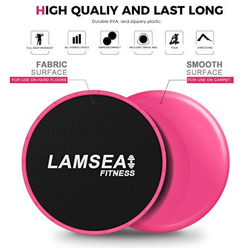 Exercise Sliders Fitness, Dual Sides Strength Slides Workout Slider Gliding Discs for Exercise Equipment Core Discs Sliders Perfect Used on Carpet or Hard Floors