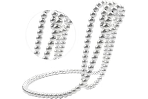 ANDGROPAND (White) Creative Artificial Pearl Necklace Floating Wine Rack Metal Wine Bottle Holder Wine Display Stand for Bars and Home Decoration