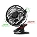 Vaincre 360° Rechargeable USB Clip On Mini Desk Fan, Black Portable Table-Top Fan Fully Adjustable Head, Three Quiet Speeds, Ideal for Office, Home, Travel and More