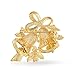 Large Fashion Statement Colorful Crystal Decorated Holiday Holly Christmas Bells Scarf Brooch Pin For Women Yellow Gold Plated