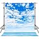 PHMOJEN 10x7ft Blue Sky White Clouds Backdrop Natural Scenery Photography Background Photo Studio Photography YouTube Twitter Backdrop Props PH002