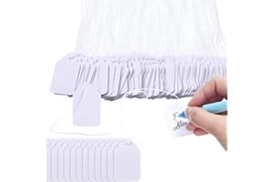 1100 pcs Marking Price Tags White Smooth Surface Labels Hanging String Display Tags for Pricing Gift Jewelry Clothing Yard Sa