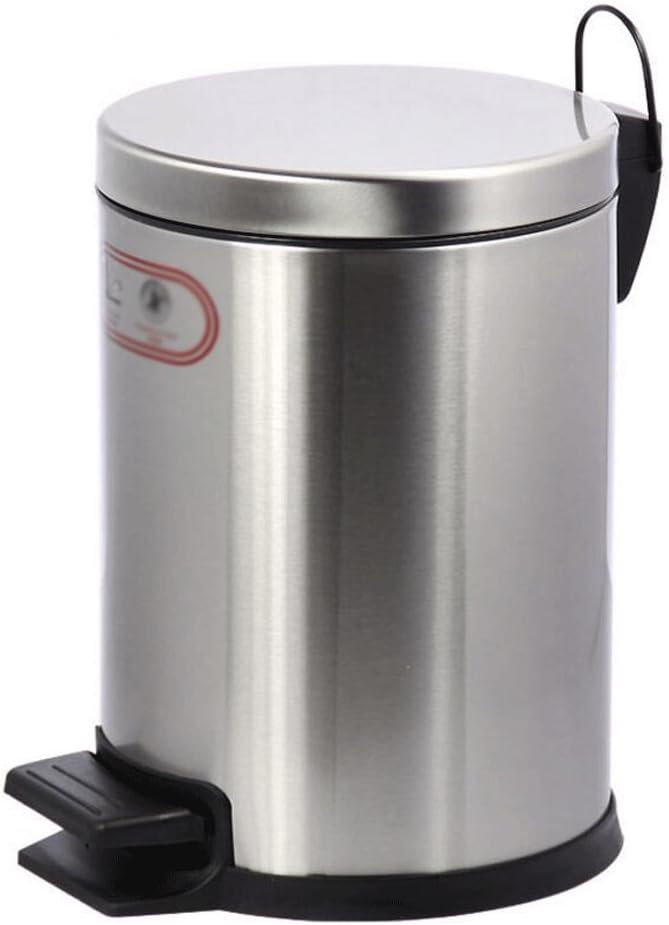 GAOLILI Stainless Steel Pedal Trash Cans With Simple Fashionable Home Bathroom Slow Down Mute Dustbins