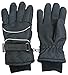 N'Ice Caps Kids Bulky Thinsulate Waterproof Winter Snow Ski Glove With Ridges (10-12yrs, Black/Grey Reflector)