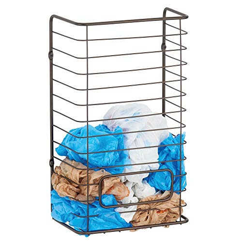 mDesign Metal Wall Mount Kitchen Storage Organizer Holder or