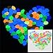 KAPIA 200 Pcs Colorful Glowing Garden Pebbles, Glow in the Dark Decorative Stone for Walkways Decor, Luminous Stones for Plants Pot, Fish Tank etc,Colorful Luminous Plastic Pebbles (Colorful)