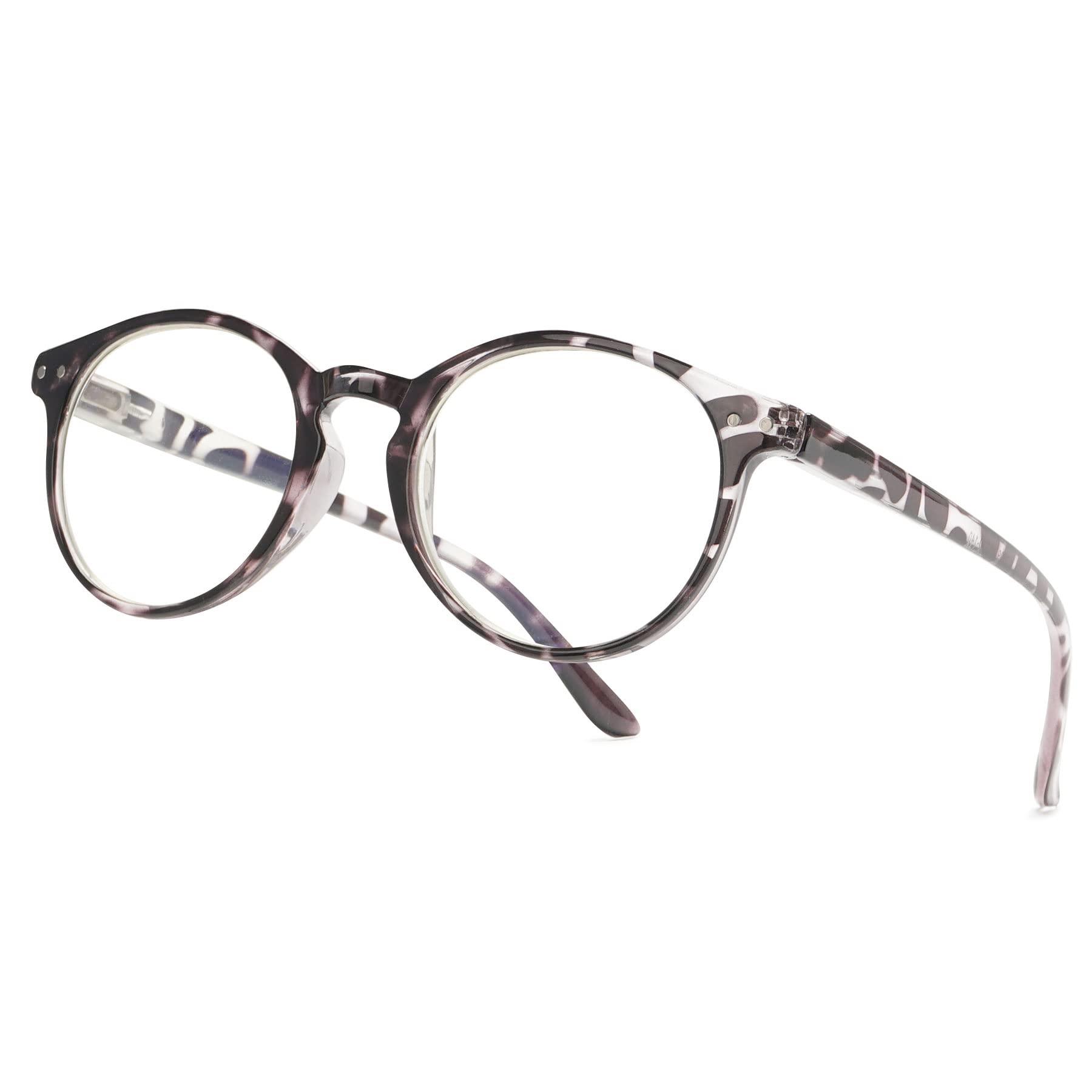 Lanomi Blue Light Blocking Reading Glasses for Man Women Round Glasses 1.0 1.25 1.5 2.0 2.25 2.5 2.75 3.0 3.5 Stylish Ladies Readers With Spring Hinge Screen Eyeglasses 1.75 (Round Grey Leopard, 3.5)