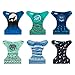 ALVABABY Baby Cloth Diapers/6 Pack with 12 pcs 4-Layer Rayon from Bboo Inserts/Adjustable Washable Reusable 6CM64-MB