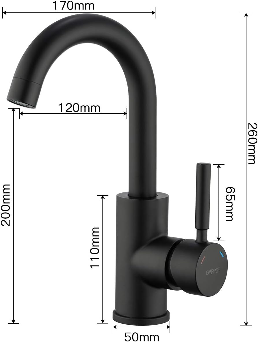 Bar Sink Faucet Matte Black GAPPO Bathroom Faucet Stainless Steel Farmhouse Lavatory Sink Faucet Mixer Small Kitchen Faucet - - 