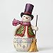 Enesco Jim Shore Heartwood Creek Pint Sized Snowman with Broom Figurine, 5