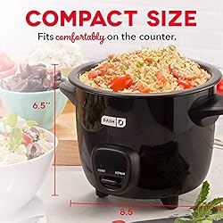 Dash DRCM200BK Mini Rice Cooker Steamer with