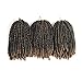 Spring Twist 3PCS Crochet Braids Synthetic Hair 8 Inch Jumbo Twist Braiding Hair Extensions (3pc, T1B/27#)