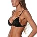 Anemone Women's Full Lace Semi Sheer Bralette Thin Band Black