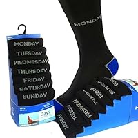 Mens 7 Pairs of Moods Days of the Week and Emoji Novelty Fun Socks (7 Days)