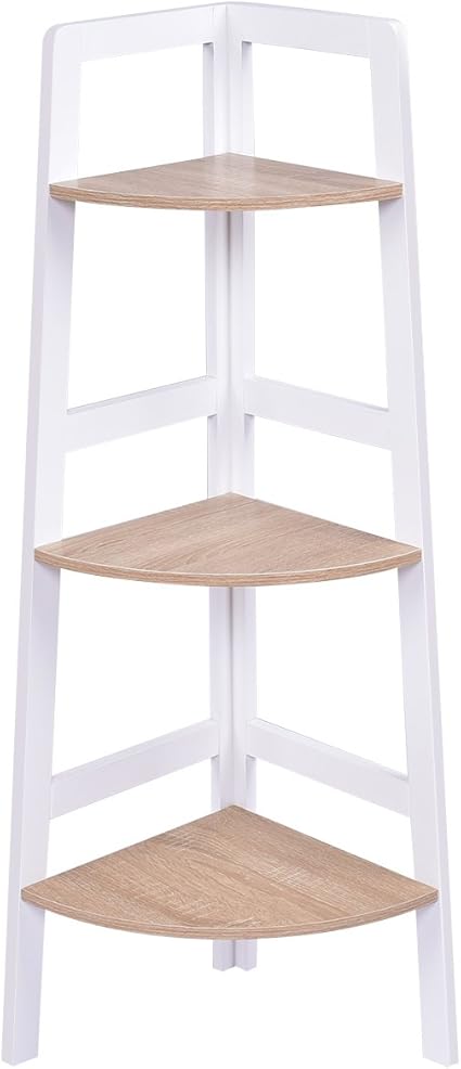 Estante de madera esquinero 3 niveles estantería librería