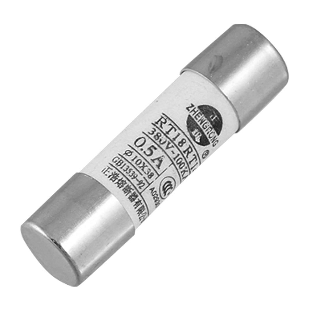 sourcingmap 5pcs 10 x 38mm Ceramic Tube Cylindrical Fuse Links 380V 0.5A