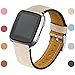 bayite Bands Compatible Fitbit Versa, Slim Genuine Leather Band Replacement Accessories Strap Versa Women Men (5.3