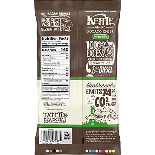 Kettle Brand Potato Chips, Organic Sea Salt, 5 Ounce Bag Pricepulse