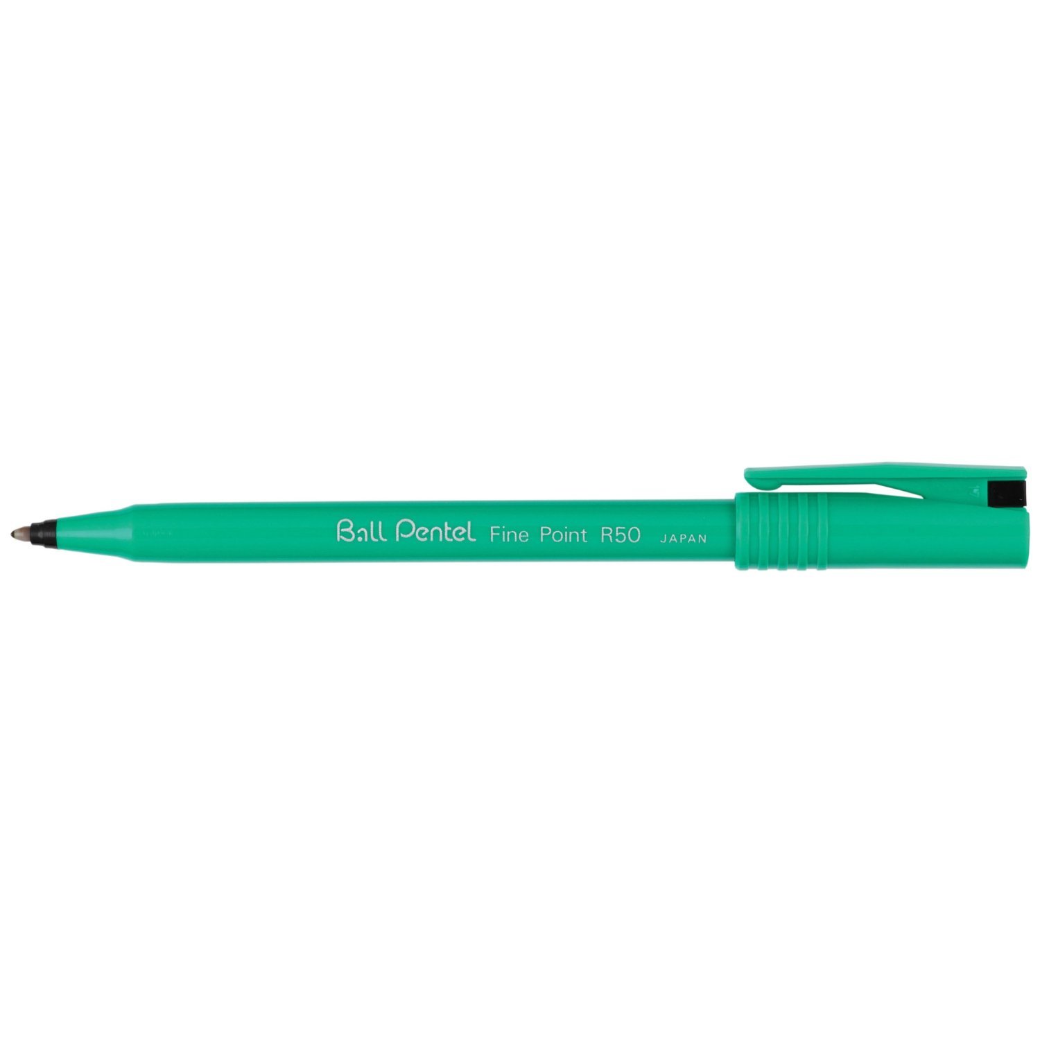 Pentel R50-A - R50 Rollerball Pen Green Barrel 0.8mm Black R50-A - (EACH)