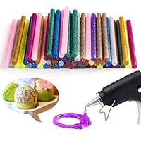 SANGNI 60Pcs Sparkling Hot Melt Multi-Colored Glue Sticks for DIY Craft,Use with High Temperature Mini Glue Gun,Ideal for Art Craft, Basic Repairs,Non-Toxic High Strength Anti-Aging Glue Sticks (red)