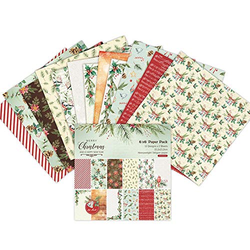 Zhanwang17 Background Decorative Paper - Christmas Pattern Paper Photo Album Decorative Paper Card Background Paper for Home Decorative