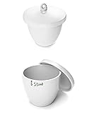 QWORK Lab Porcelain Crucible with Lid, 2 Pack, 50ml