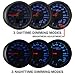 MaxTow Double Vision 2200 F Pyrometer Exhaust Gas Temperature EGT Gauge Kit - Includes Type K Probe - Black Gauge Face - Blue LED Dial - Analog & Digital Readouts - for Gas Trucks - 2-1/16
