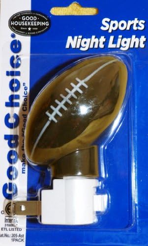 Football Shaped Sports Night Light w/ On/Off Switch by Good Housekeeping