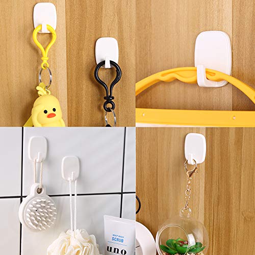 KoHuiJoo Self Adhesive Hooks, Removable Adhesive Wall Hooks Heavy Duty, Nailless Waterproof