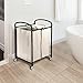 Seville Classics Mobile Double Bag Compact Laundry Hamper Sorter Cart, Black