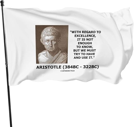 Generic Brands Drapeau Aristote Excellence Not Assez To Know Use Citation Amazon Fr Jardin