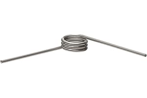 ASSOCIATED SPRING RAYMOND 302 Stainless Steel Torsion Spring, Left Hand Wind Direction, 90° Deflection, 0.16" OD, 0.017" Wire Size, 0.5" Leg Length, 0.093" Mandrel Size, 0.081" Min. Axial Space (Pack of 10)