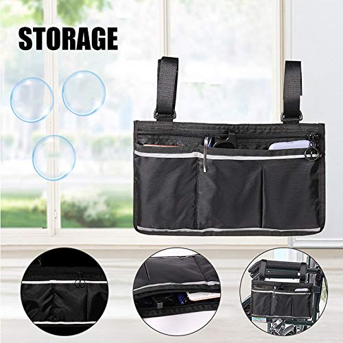 Alexsix Multifunctional Wheelchair Storage Hanging Bag, Large Capacity Waterproof Storage Bag Fits Most Scooters, Walkers, Rollators - Manual, Powered or Electric Wheelchairs