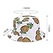 Dealzip Inc? Ladies Women Summer Headwear Pineapple pattern Wide Rim Flat Fishing Bucket Hat-White