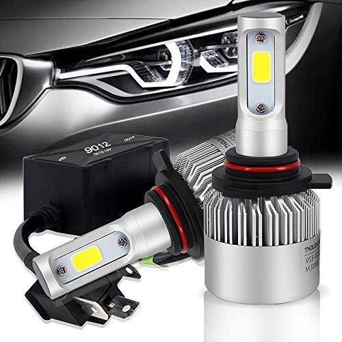 9012 Led Headlight Bulbs 16000LM 6500K + 1Pair DECODER for Buick Cadillac Chevrolet Volt Impala Chrysler 300 200 Dodge Fiat 500 Ford Edge Taurus GMC Jeep Hyundai Lincoln MKX Ram Scion Toyota Maxima