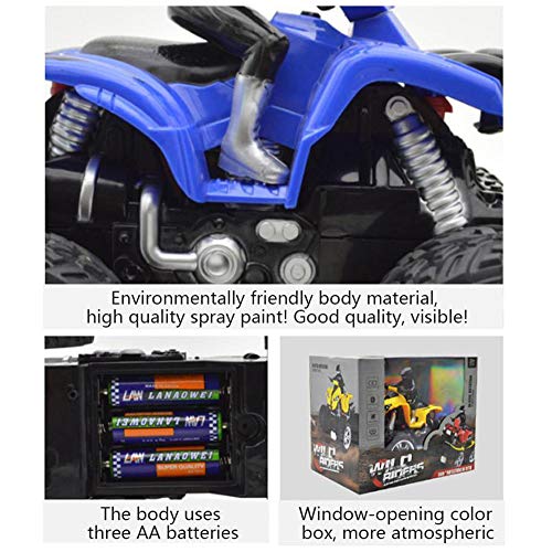 Onefa Kids Toy Remote Control Car Off-Road Motorcycle Four-Way Vehicles 360° Rotating (One Size, Blue)