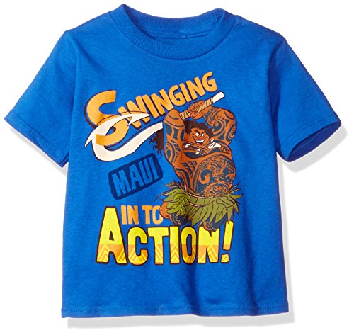 Disney Little Boys' Toddler Moana Short-Sleeved T-Shirt, Royal, 3T