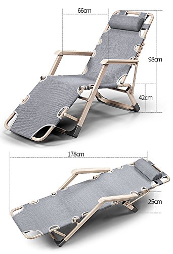image for Huihuiyang Lounge Chair Recliner Couch Portable Folding Chaise Bed 180
