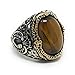 KAR 925K Stamped Sterling Silver Men Natural Tiger Eye Ring I1B